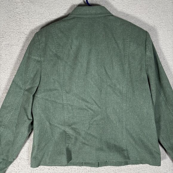 VNTG Pendleton Structured Jacket Women Size 12 Full Button Green Virgin Wool USA - Picture 12 of 14